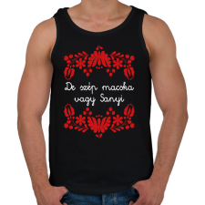 PRINTFASHION De szép macska vagy Sanyi - Férfi atléta - Fekete atléta, trikó