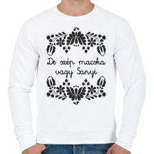 PRINTFASHION De szép macska vagy Sanyi - Férfi pulóver - Fehér férfi pulóver, kardigán