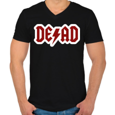 PRINTFASHION DEAD - ACDC paródia - Férfi V-nyakú póló - Fekete