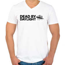PRINTFASHION Dead by Daylight - Férfi V-nyakú póló - Fehér férfi póló