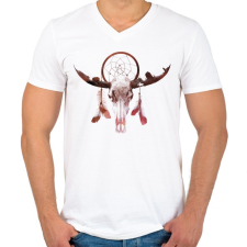 PRINTFASHION Deadly desert - Férfi V-nyakú póló - Fehér férfi póló