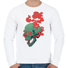 PRINTFASHION Deadly Skull - Férfi pulóver - Fehér