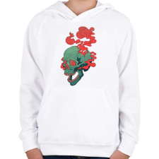PRINTFASHION Deadly Skull - Gyerek kapucnis pulóver - Fehér gyerek pulóver, kardigán