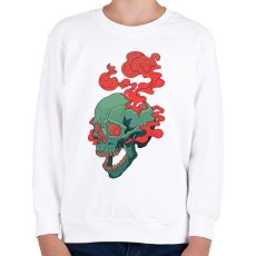 PRINTFASHION Deadly Skull - Gyerek pulóver - Fehér