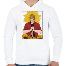 PRINTFASHION Dean - Férfi kapucnis pulóver - Fehér férfi pulóver, kardigán