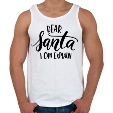 PRINTFASHION Dear Santa - Férfi atléta - Fehér atléta, trikó