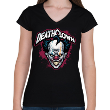 PRINTFASHION Death Clowns - Női V-nyakú póló - Fekete női póló
