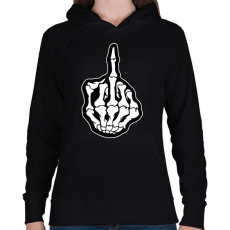 PRINTFASHION Death Middle Finger - Női kapucnis pulóver - Fekete