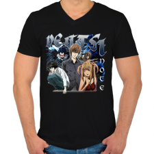 PRINTFASHION Death Note - Férfi V-nyakú póló - Fekete férfi póló