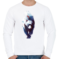 PRINTFASHION Death run - Férfi pulóver - Fehér férfi pulóver, kardigán
