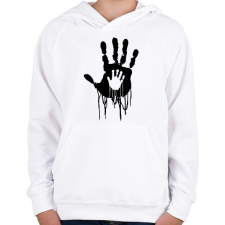 PRINTFASHION Death Stranding - Gyerek kapucnis pulóver - Fehér gyerek pulóver, kardigán