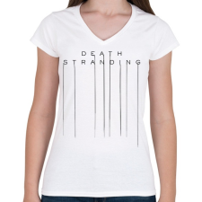 PRINTFASHION Death Stranding - Női V-nyakú póló - Fehér női póló