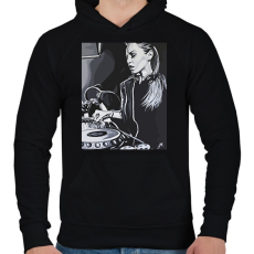 PRINTFASHION Deborah de Luca - Férfi kapucnis pulóver - Fekete