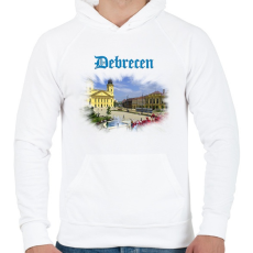 PRINTFASHION Debrecen - Férfi kapucnis pulóver - Fehér