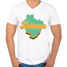 PRINTFASHION Debrecen - Férfi V-nyakú póló - Fehér férfi póló