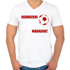 PRINTFASHION Debreceni drukker - Férfi V-nyakú póló - Fehér