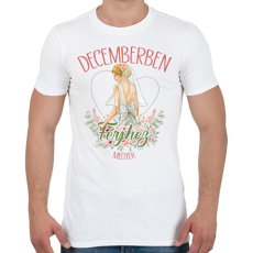 PRINTFASHION Decemberben férjhez megyek - Férfi póló - Fehér