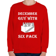 PRINTFASHION Decemberben született kockás hasú 2 - Gyerek pulóver - Piros