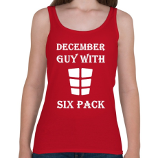 PRINTFASHION Decemberben született kockás hasú - Női atléta - Cseresznyepiros