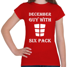 PRINTFASHION Decemberben született kockás hasú - Női póló - Piros női póló