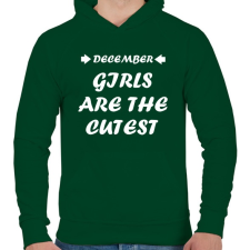 PRINTFASHION decemberi csajok a legcukibbak - Férfi kapucnis pulóver - Sötétzöld férfi pulóver, kardigán