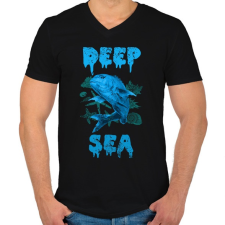 PRINTFASHION deep sea - Férfi V-nyakú póló - Fekete férfi póló