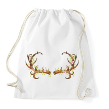 PRINTFASHION Deer Antler - Sportzsák, Tornazsák - Fehér tornazsák