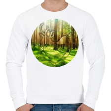 PRINTFASHION Deer couple - Férfi pulóver - Fehér férfi pulóver, kardigán