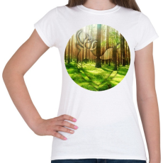 PRINTFASHION Deer couple - Női póló - Fehér