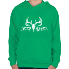 PRINTFASHION Deer Hunter White - Gyerek kapucnis pulóver - Zöld gyerek pulóver, kardigán