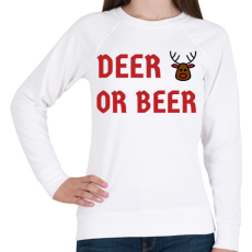 PRINTFASHION DEER OR BEER - Női pulóver - Fehér