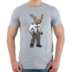 PRINTFASHION Deer Security - Férfi póló - Sport szürke