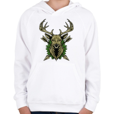 PRINTFASHION DeerHunter - Gyerek kapucnis pulóver - Fehér