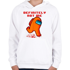 PRINTFASHION Definitely not me - Among Us - Gyerek kapucnis pulóver - Fehér