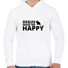 PRINTFASHION Degus make me happy - Férfi kapucnis pulóver - Fehér