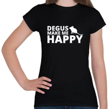 PRINTFASHION Degus make me happy - Női póló - Fekete női póló