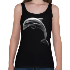 PRINTFASHION Delfin portré - Női atléta - Fekete női trikó