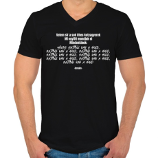 PRINTFASHION Demjén Ferenc - Sajtból van a hold - Férfi V-nyakú póló - Fekete