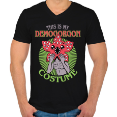 PRINTFASHION Demogorgon costume - Férfi V-nyakú póló - Fekete