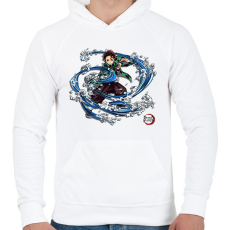 PRINTFASHION demon_1 - Férfi kapucnis pulóver - Fehér