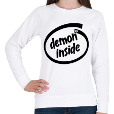 PRINTFASHION Demon Inside - Női pulóver - Fehér női pulóver, kardigán