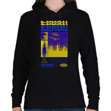 PRINTFASHION Demon - Női kapucnis pulóver - Fekete női pulóver, kardigán