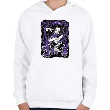 PRINTFASHION Demon Slayer Nezuko Kamado - Gyerek kapucnis pulóver - Fehér gyerek pulóver, kardigán