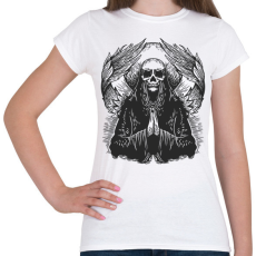 PRINTFASHION Démoni imádkozó koponya - Női póló - Fehér