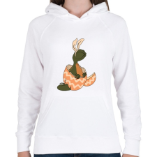 PRINTFASHION DemoNyuszi - Női kapucnis pulóver - Fehér női pulóver, kardigán