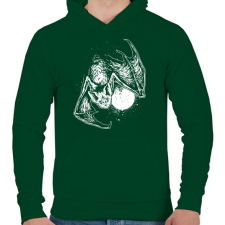 PRINTFASHION Denevér - Férfi kapucnis pulóver - Sötétzöld férfi pulóver, kardigán