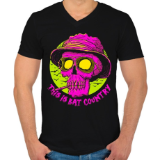 PRINTFASHION Denevérország - Férfi V-nyakú póló - Fekete