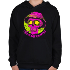 PRINTFASHION Denevérország - Gyerek kapucnis pulóver - Fekete