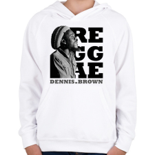 PRINTFASHION Dennis Brown - Gyerek kapucnis pulóver - Fehér gyerek pulóver, kardigán