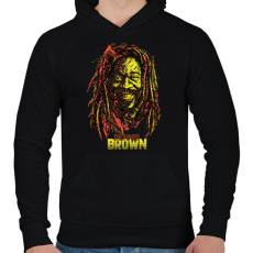 PRINTFASHION Dennis Brown - Reggae - Férfi kapucnis pulóver - Fekete